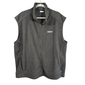 Columbia Fleece Vest Full Zip Sleeveless Outdoor‎ Gray XXL